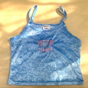 Vintage 90s Velvet Cropped Tank Top